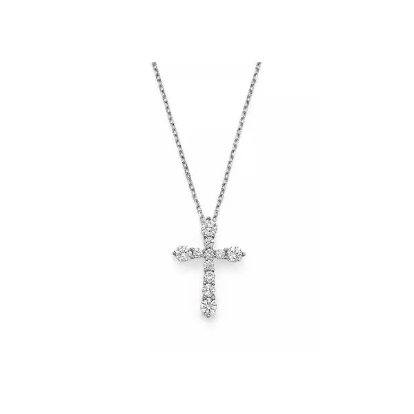 White Gold Diamond Cross, 0.50Cttw, 18\