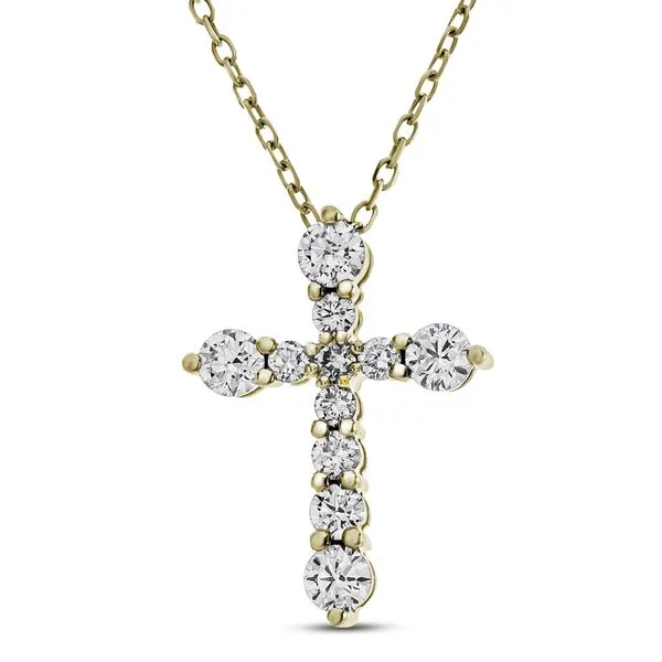 Yellow Gold Diamond Cross, 1.50Cttw, 18