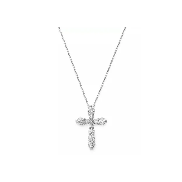 White Gold Diamond Cross Necklace SVS Fine Jewelry Oceanside, NY