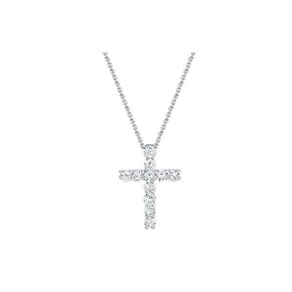 Shy Creation White Gold And Diamond Cross Necklace SVS Fine Jewelry Oceanside, NY