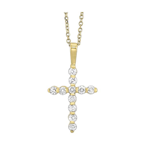 Yellow Gold & Diamond Cross, 0.10Cttw, 18