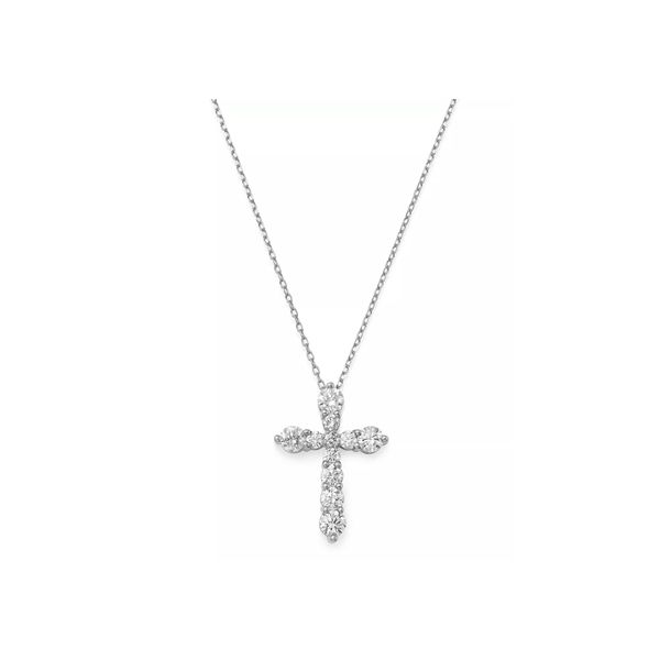 White Gold Diamond Cross, 1.00Cttw, 18