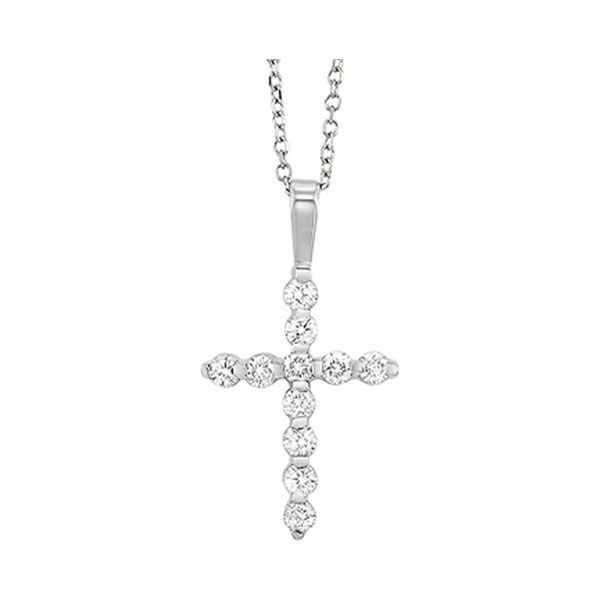 White Gold Diamond Cross, 0.25Cttw SVS Fine Jewelry Oceanside, NY