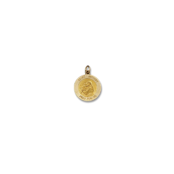 Yellow Gold Solid Saint Anthony Pendant SVS Fine Jewelry Oceanside, NY