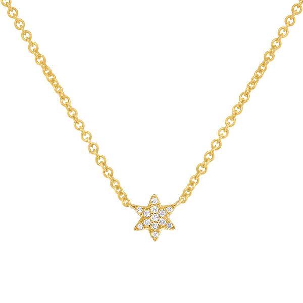 Yellow Gold and Diamond Star of David Necklace SVS Fine Jewelry Oceanside, NY