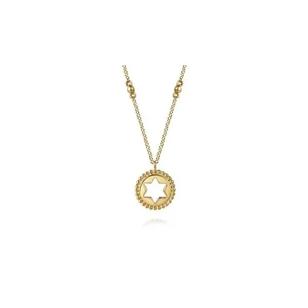Gabriel & Co. Bujukan Gold Star Of David Necklace SVS Fine Jewelry Oceanside, NY