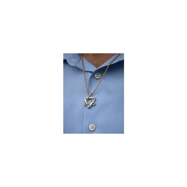 ALOR Yellow Cable And Stainless Steel Star Of David Image 2 SVS Fine Jewelry Oceanside, NY