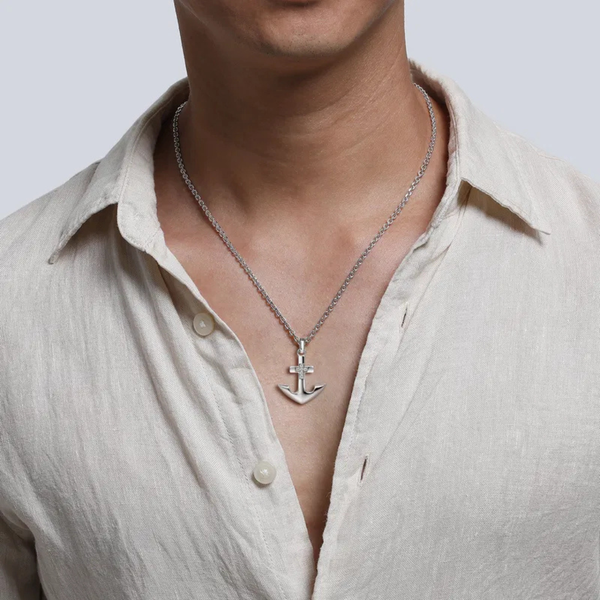 Gabriel Contemporary Sterling Silver Anchor Pendant Image 4 SVS Fine Jewelry Oceanside, NY