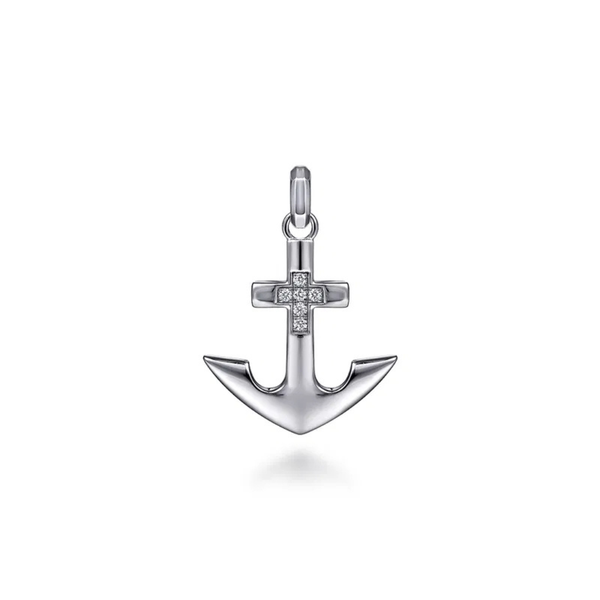 Gabriel Contemporary Sterling Silver Anchor Pendant SVS Fine Jewelry Oceanside, NY