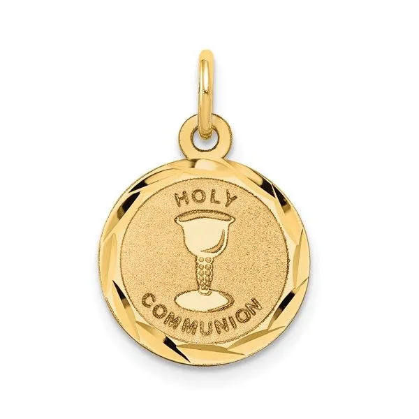 Yellow Gold Holy Communion Disc Charm SVS Fine Jewelry Oceanside, NY