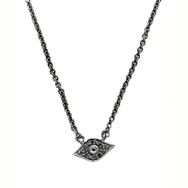 Black Diamond Evil Eye Necklace  SVS Fine Jewelry Oceanside, NY