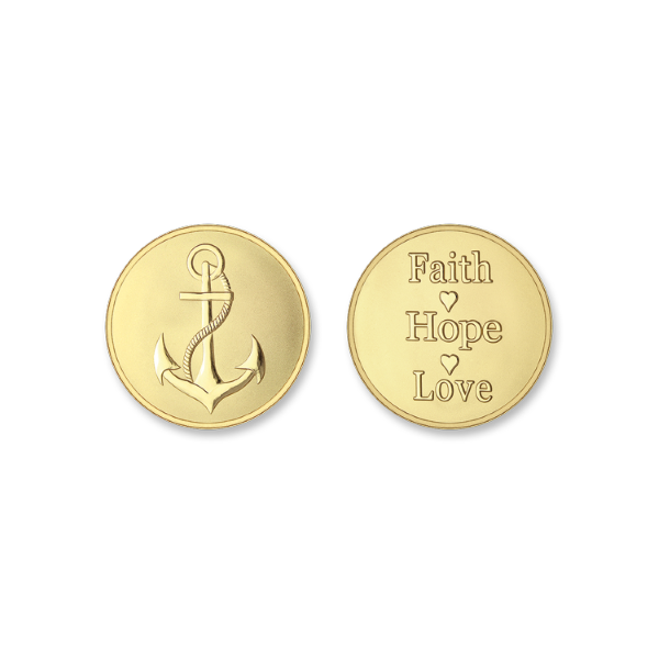 Mi Moneda Anchor-Faith Gold-Plated Coin- Medium SVS Fine Jewelry Oceanside, NY