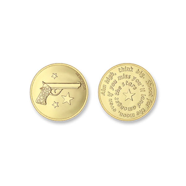 Mi Moneda Aim High ? Pistol Gold-Plated Coin SVS Fine Jewelry Oceanside, NY