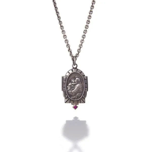 KS39 SSR Brother Wolf Sterling Silver Pendant St. Anthony SVS