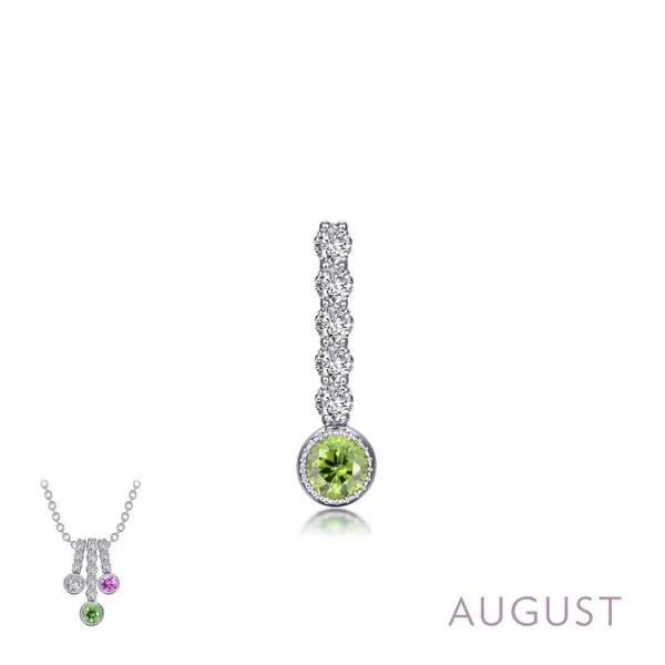 Lafonn August Peridot Birthstone Love Pendant SVS Fine Jewelry Oceanside, NY