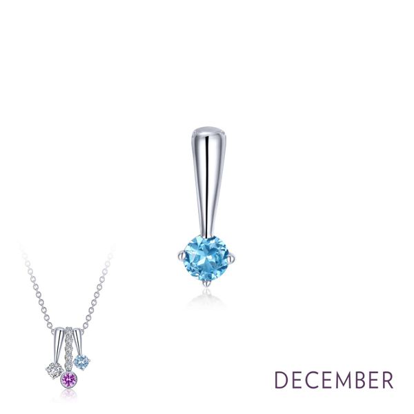 Lafonn December Blue Topaz Birthstone Love Pendant SVS Fine Jewelry Oceanside, NY