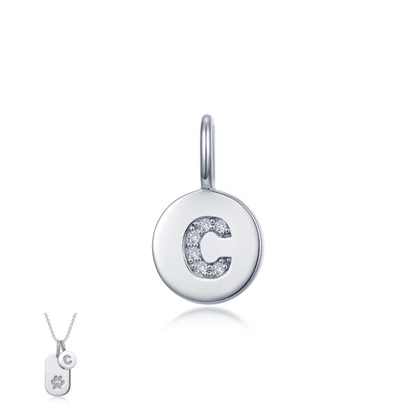 Lafonn Silver Letter C Charm, 0.06Cttw SVS Fine Jewelry Oceanside, NY