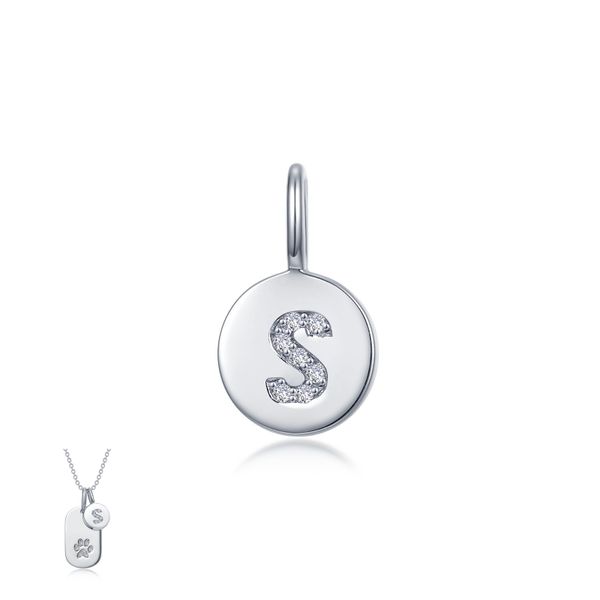 Lafonn Silver Letter S Charm, 0.07Cttw SVS Fine Jewelry Oceanside, NY