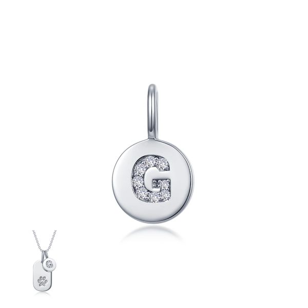 Lafonn Silver Letter G Charm, 0.08Cttw SVS Fine Jewelry Oceanside, NY