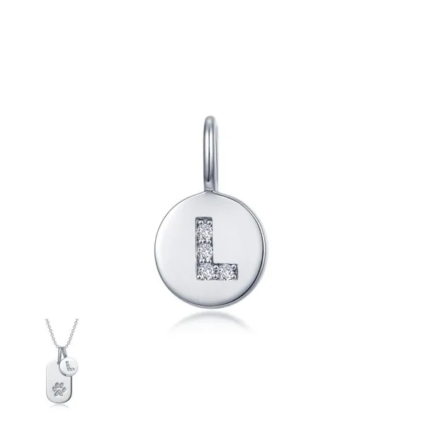 Lafonn Silver Letter L Charm, 0.04Cttw SVS Fine Jewelry Oceanside, NY