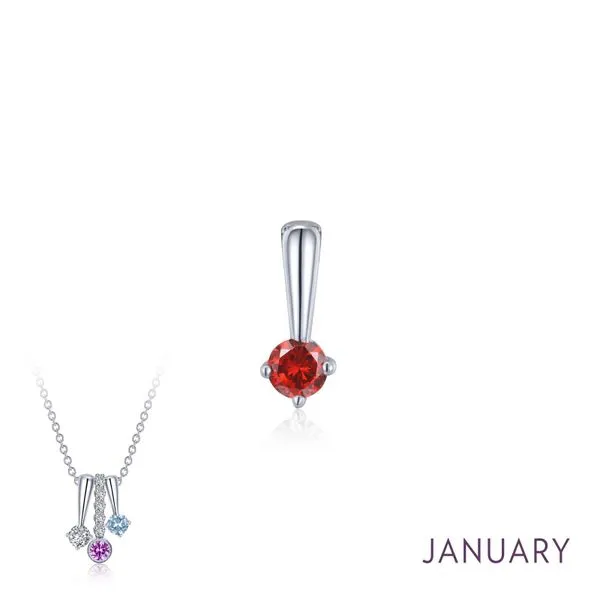 Lafonn January Garnet Birthstone Love Pendant SVS Fine Jewelry Oceanside, NY