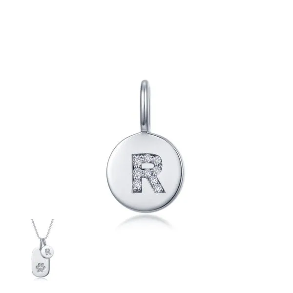 Lafonn Silver Letter R Charm, 0.09Cttw SVS Fine Jewelry Oceanside, NY