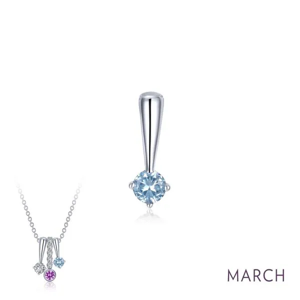Lafonn Silver March Birthstone Love Pendant SVS Fine Jewelry Oceanside, NY