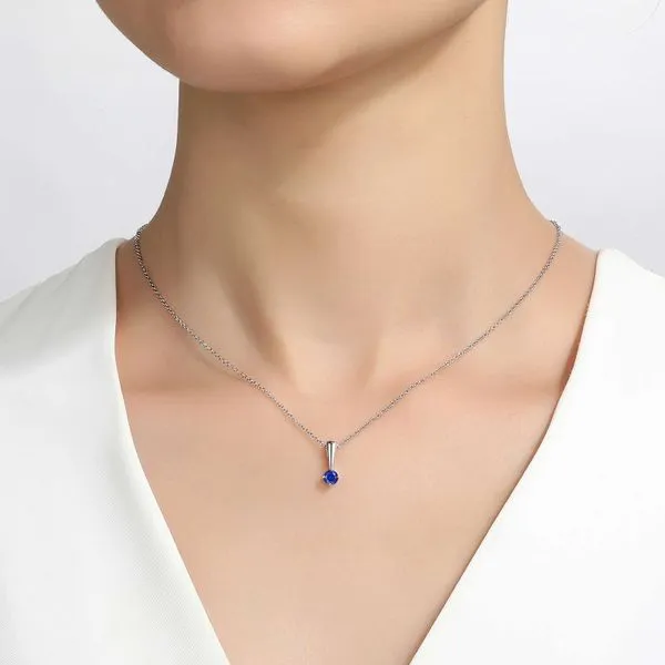 Lafonn September Birthstone Love Pendant Image 2 SVS Fine Jewelry Oceanside, NY