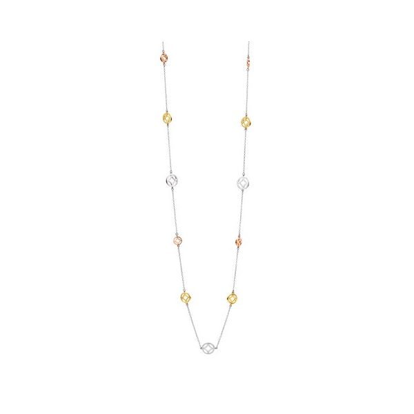 Ti Sento Milano Sterling Silver Tri-Color Necklace SVS Fine Jewelry Oceanside, NY