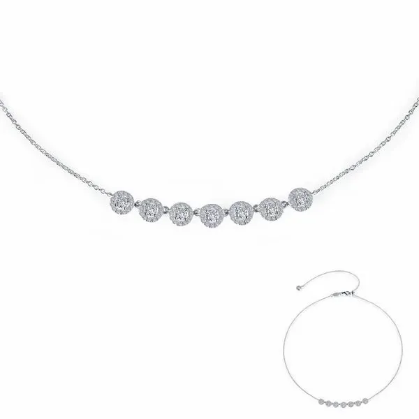 Lafonn Silver 7 Symbols Of Joy Halo Choker Necklace, 18