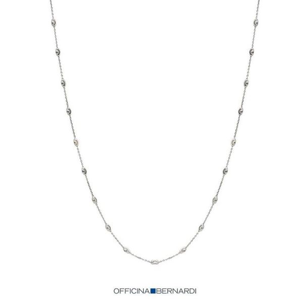 Officina Bernardi 925 Sterling Silver Platinum Core Collection Necklace, 16