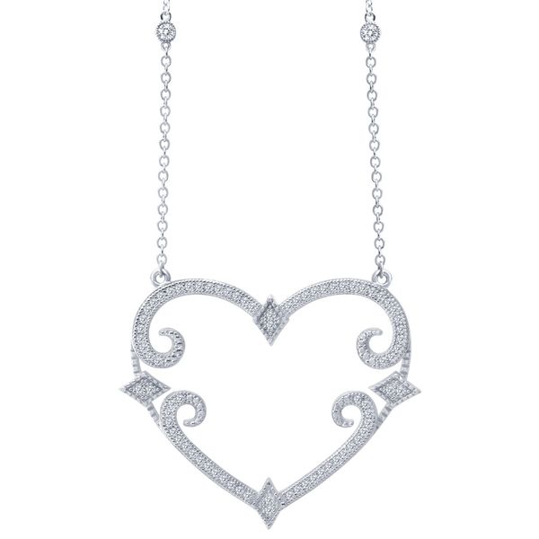 Lafonn Silver Chantilly Heart Necklace, 18