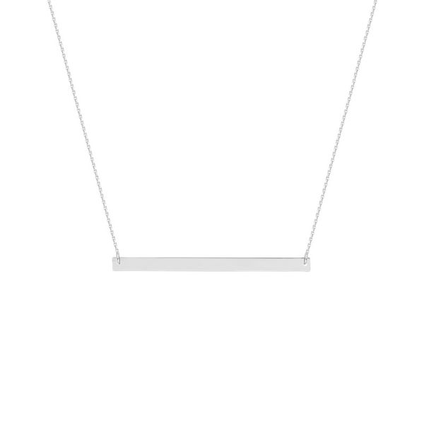 Sterling Silver Thin Engravable Bar Necklace 18