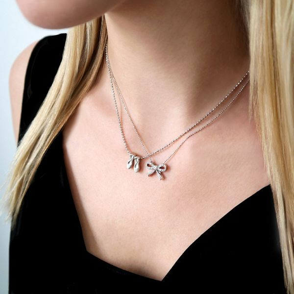 Alex Woo Little Princess Sterling Silver Bow Necklace Image 2 SVS Fine Jewelry Oceanside, NY