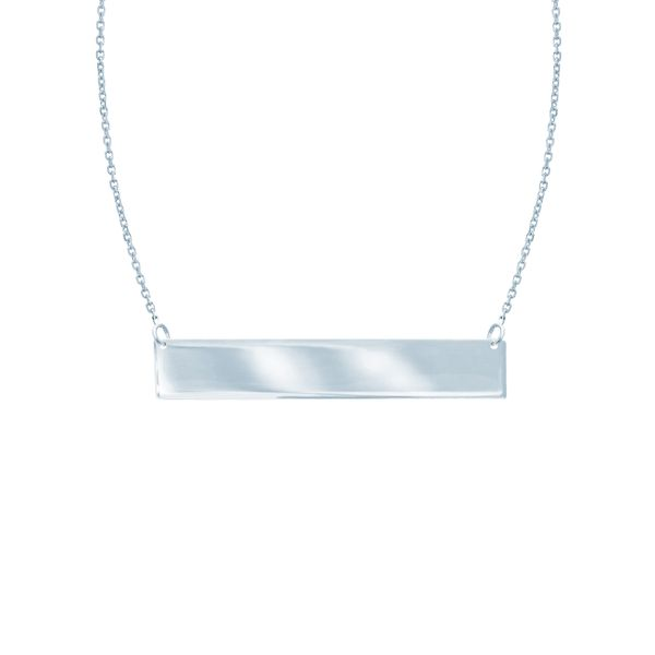 Sterling Silver Engravable Mini Bar Necklace, 16+2