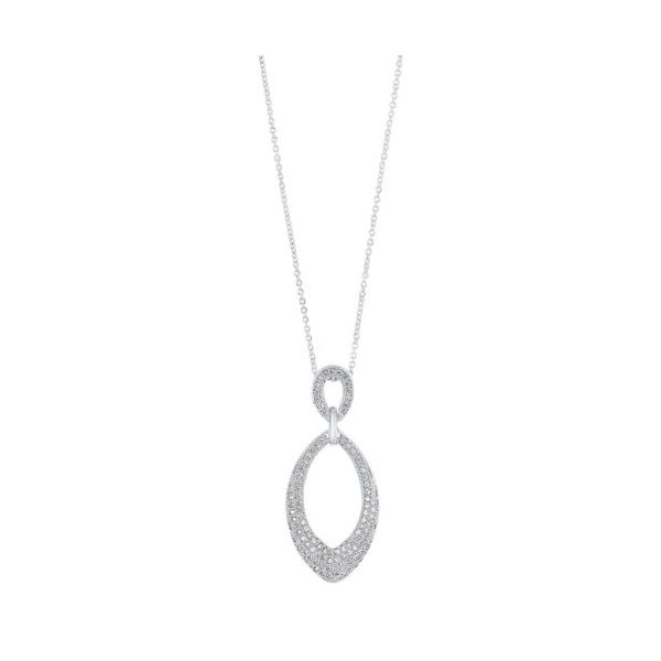 Sterling Silver & CZ Pendant, 20