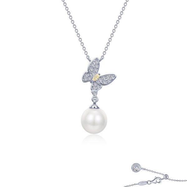 Lafonn Silver Cultured Freshwater Pearl Butterfly Necklace SVS Fine Jewelry Oceanside, NY