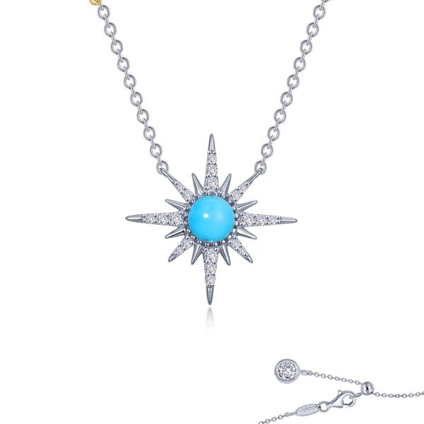 Lafonn Silver Sunburst Necklace, 0.93Cttw, 20