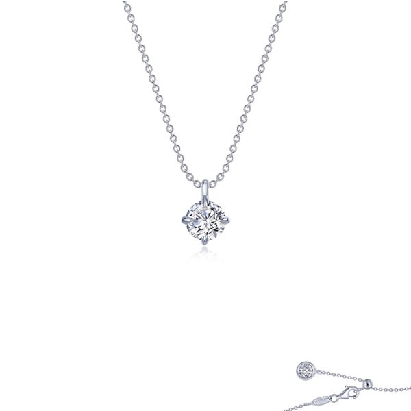 Lafonn Silver Solitaire Necklace, 0.70Cttw, 20