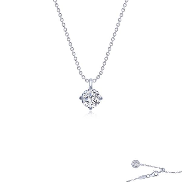 Lafonn Silver Solitaire Necklace, 1.10Cttw, 20