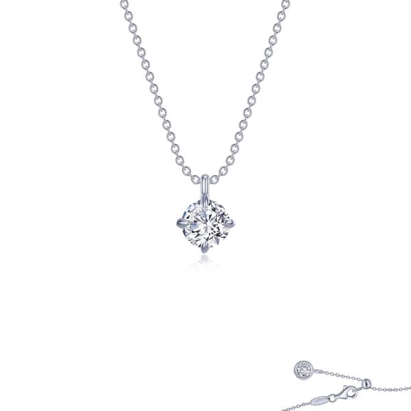 Lafonn Silver Solitaire Necklace, 1.30Cttw, 20