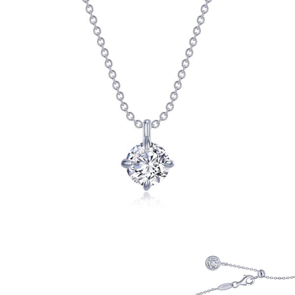 Lafonn Silver Solitaire Necklace, 1.90Cttw, 20
