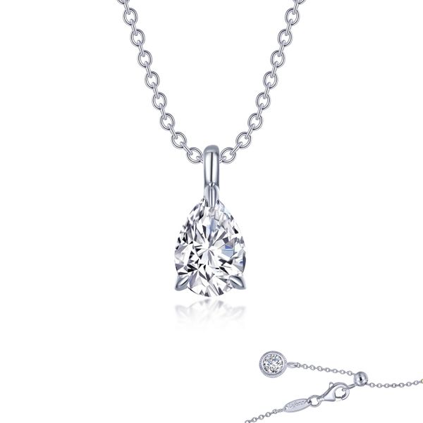 Lafonn Silver Pear-Shaped Solitaire Necklace, 2.00Cttw SVS Fine Jewelry Oceanside, NY