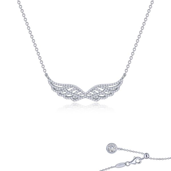 Lafonn Silver Angel Wings Necklace, 1.55Cttw, 20