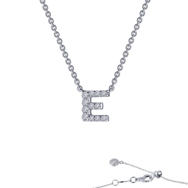 Lafonn Silver Letter E Pendant Necklace, 20