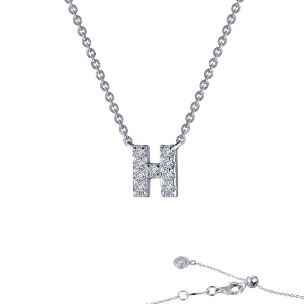 Lafonn Silver Letter H Pendant Necklace, 20
