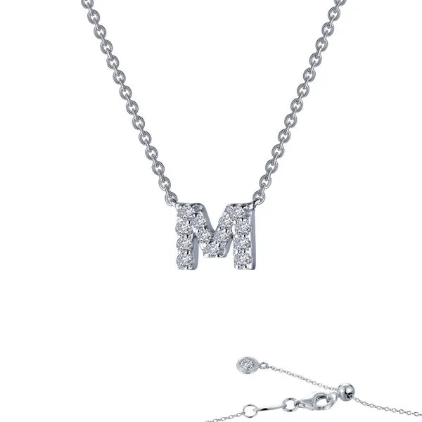 Lafonn Silver Letter M Pendant Necklace, 20