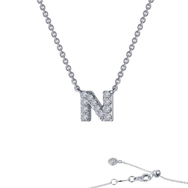 Lafonn Silver Letter N Pendant Necklace, 20