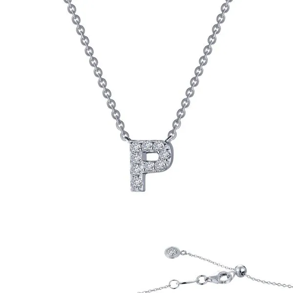 Lafonn Silver Letter P Pendant Necklace, 20