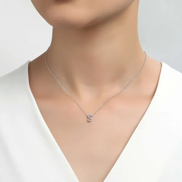 Lafonn Silver Letter S Pendant Necklace, 20
